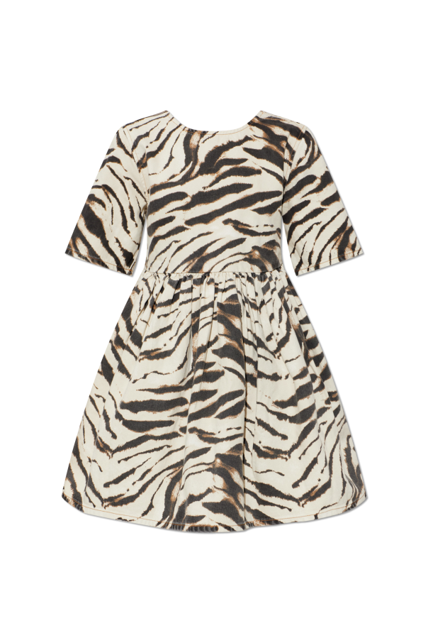Denim dress with animal print od Ganni