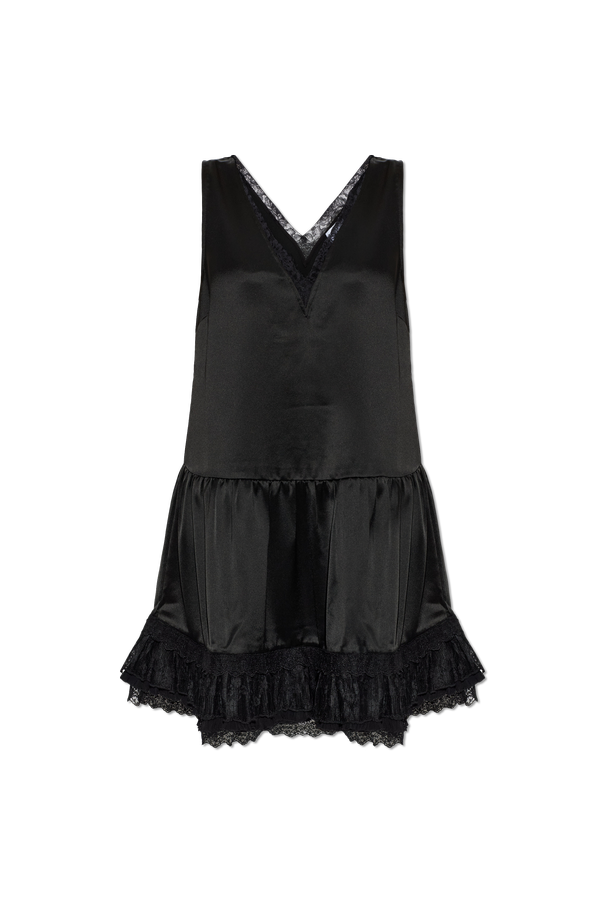 Satin Dress with Lace Inserts od Ganni