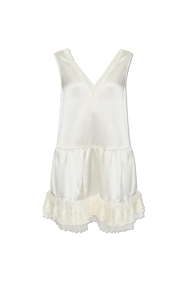 Satin Dress with Lace Inserts od Ganni