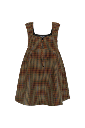 Plaid Pattern Mini Dress