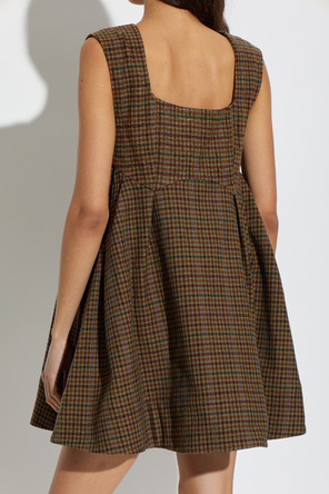Ganni Plaid Pattern Mini Dress