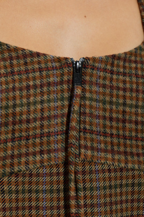 Ganni Plaid Pattern Mini Dress