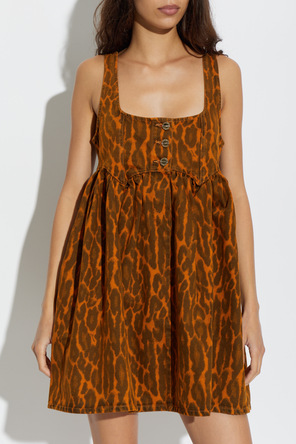 Ganni Vestido vaquero con estampado animal