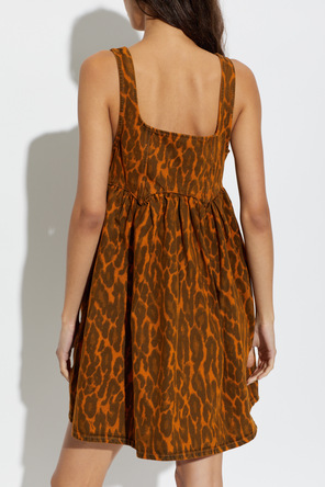 Ganni Vestido vaquero con estampado animal