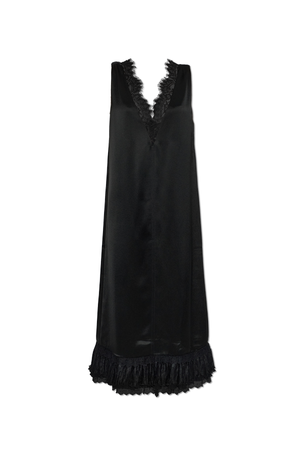 Satin Dress with Lace Inserts od Ganni