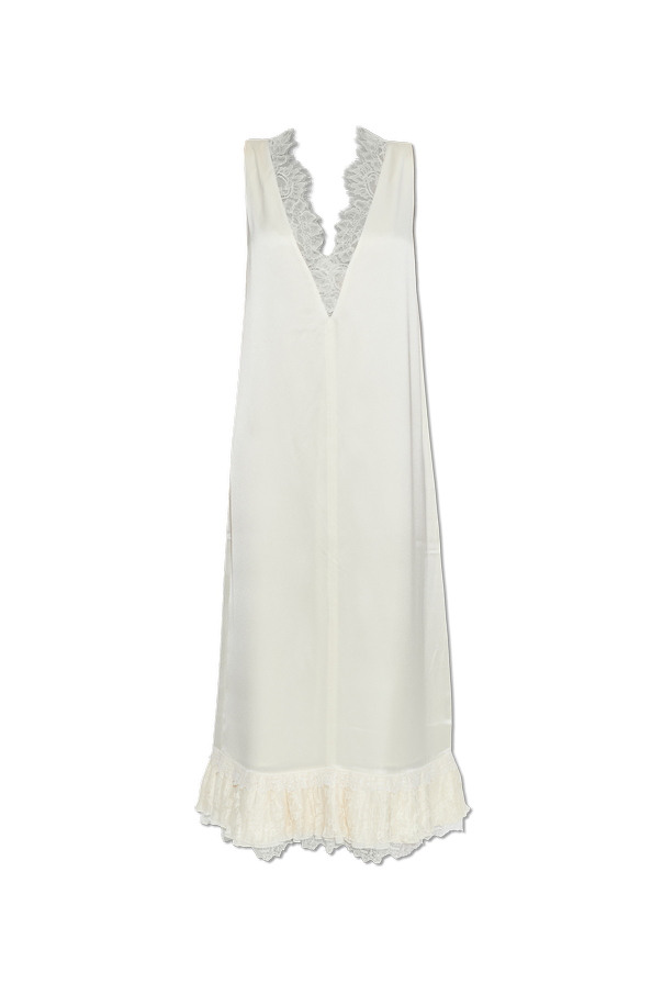 Satin Dress with Lace Inserts od Ganni