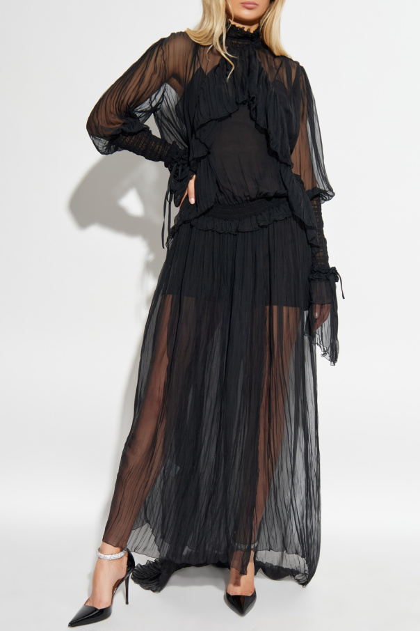 Blumarine Silk dress with ruffles