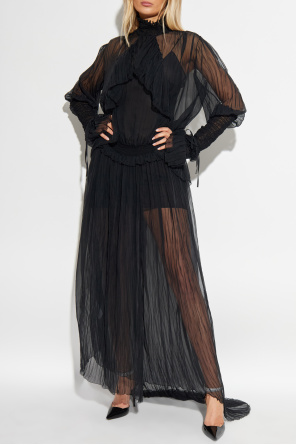 Blumarine Silk dress with ruffles