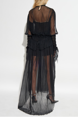 Blumarine Silk dress with ruffles