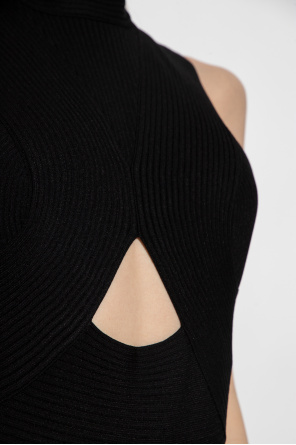 Alaïa Golden M s Long Sleeve Regular T-shirt Striped Cotton Linen With Embroidery
