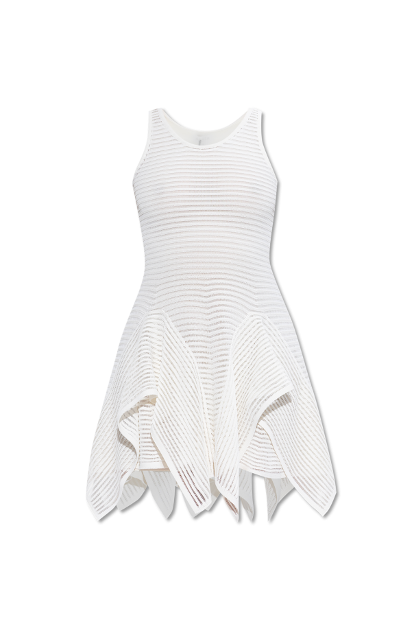 Alaïa Ażurowa sukienka z falbanami