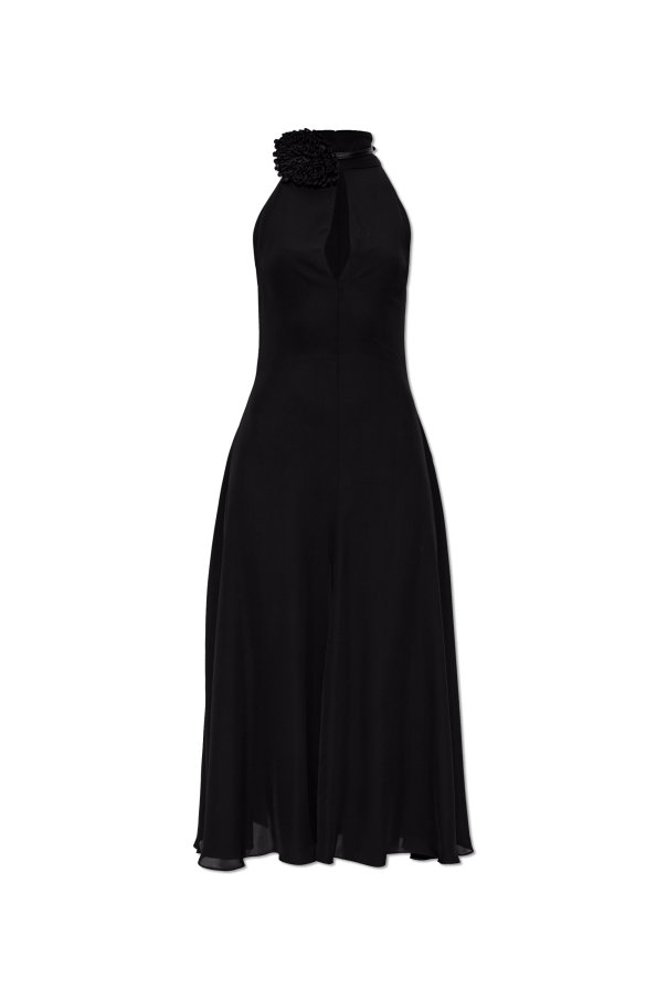 Dress with a leather applique at the neckline od Alaïa