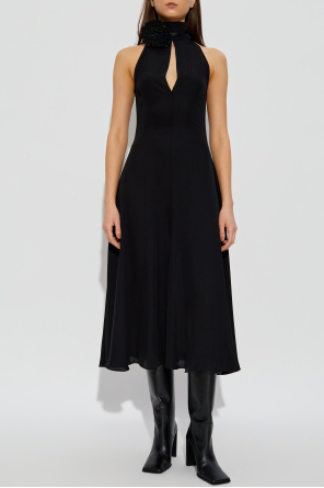 Alaïa Sukienka ze skórzaną aplikacją przy dekolcie