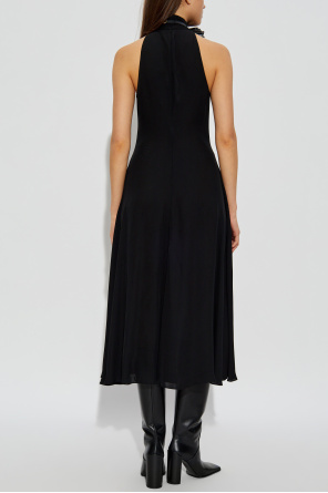 Alaïa Sukienka ze skórzaną aplikacją przy dekolcie