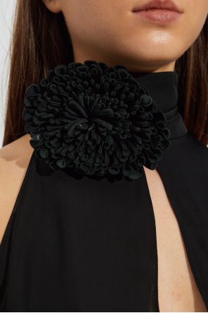 Alaïa Sukienka ze skórzaną aplikacją przy dekolcie