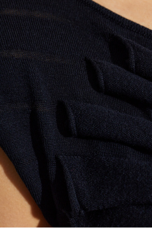 Alaïa Wełniana sukienka z dekoracyjnym drapowaniem