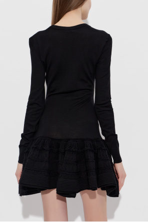 Alaïa Wollkleid mit Rüschen