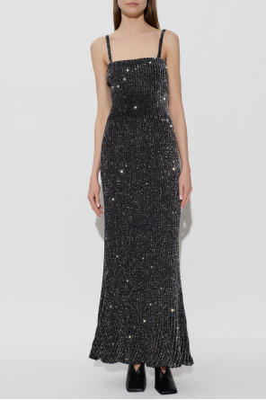 Alaïa Vestido de ombros descobertos com aplicações brilhantes