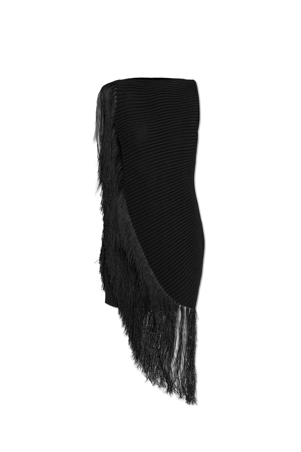 Asymmetrical dress with fringes od Alaïa