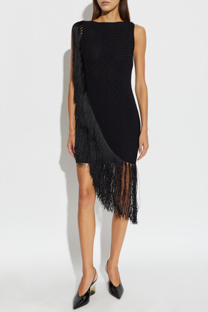 Alaïa Asymetrické šaty s strapcami