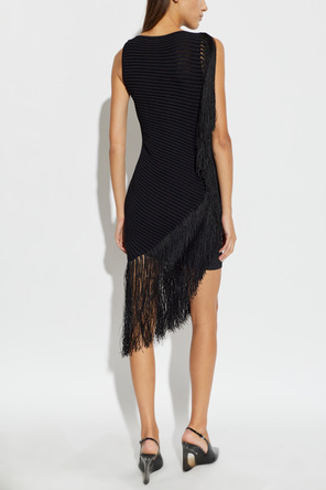Alaïa Asymetrické šaty s strapcami