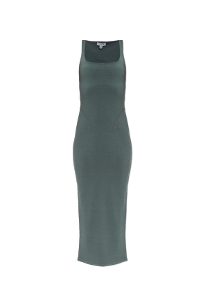 Fitted midi dress with straps