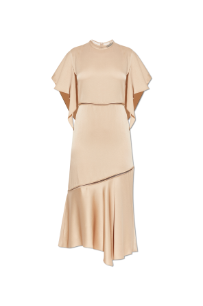 Satin dress with an asymmetric cut