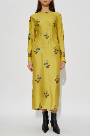 Marni Jedwabna sukienka z motywem kwiatowym