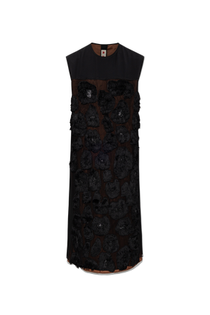 Vestido largo con apliques
