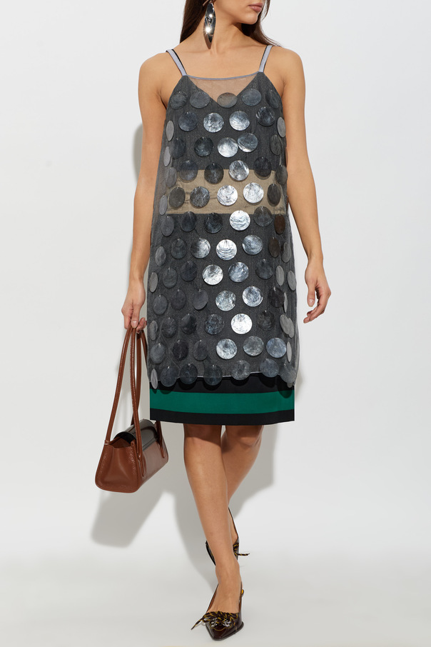 Marni Mother-of-pearl appliqué dress