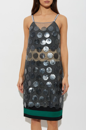 Marni Mother-of-pearl appliqué dress