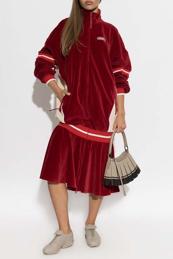 LACOSTE RUNWAY Velour dress with logo