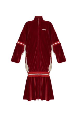 Velour dress with logo