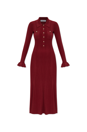 Geripptes Kleid mit Taschen