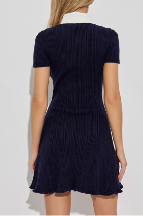 Self-Portrait Geripptes Kleid mit Taschen