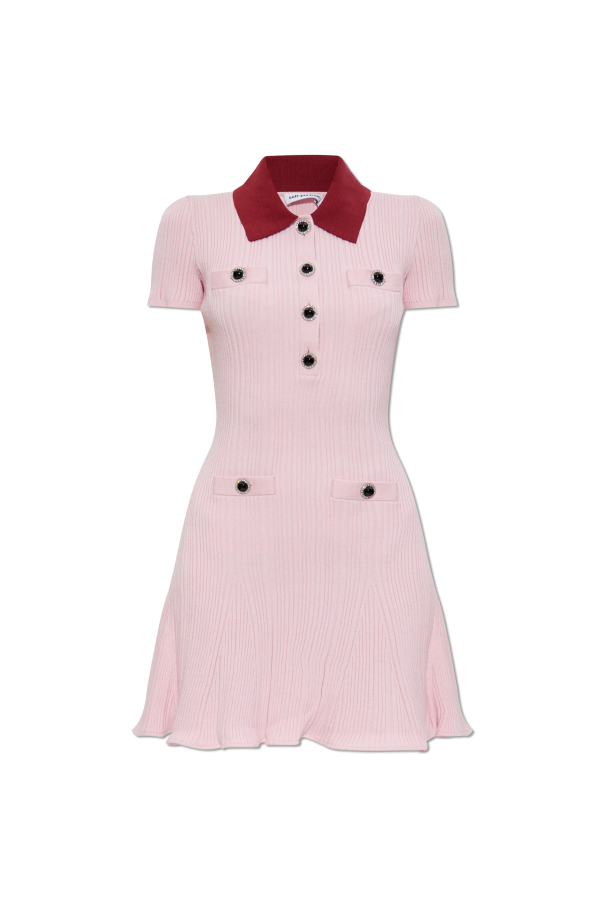 Ribbed dress with collar od Self-Portrait