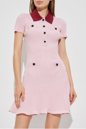 Self-Portrait Ribbed dress with collar
