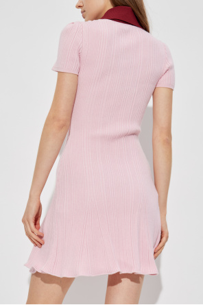 Self-Portrait Ribbed dress with collar