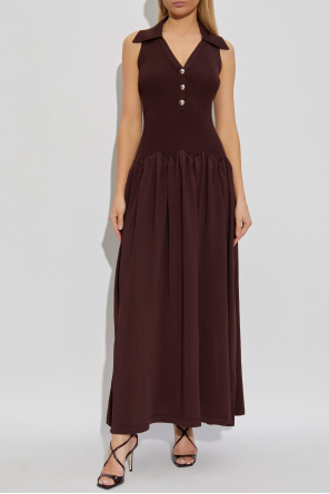 Self-Portrait Vestido acanalado sin mangas