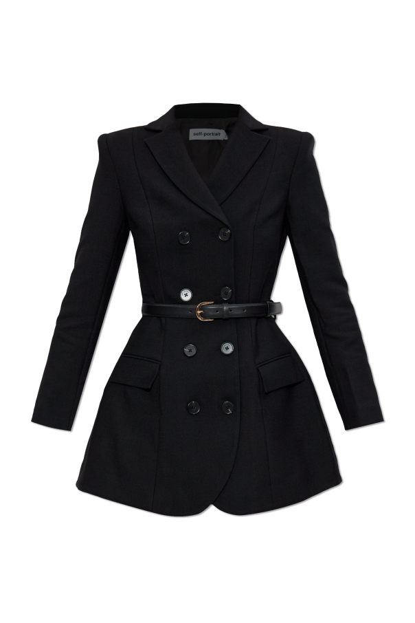 Double-breasted dress with belt od Self-Portrait