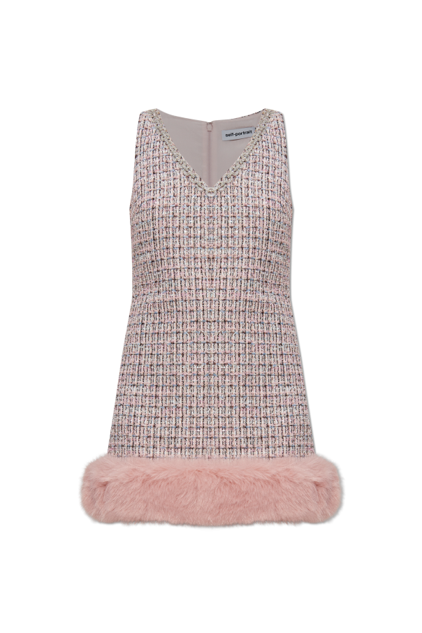 Dress with faux fur od Self-Portrait