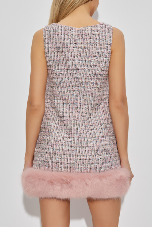 Self-Portrait Dress with faux fur