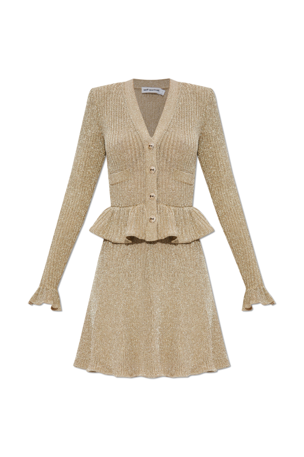 Lurex dress with peplum od Self-Portrait