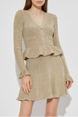 Self-Portrait Vestido lurex con peplum