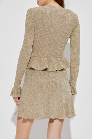 Self-Portrait Vestido lurex con peplum