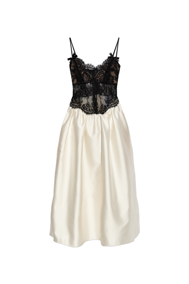 Taffeta Dress with Contrasting Lace od Self-Portrait