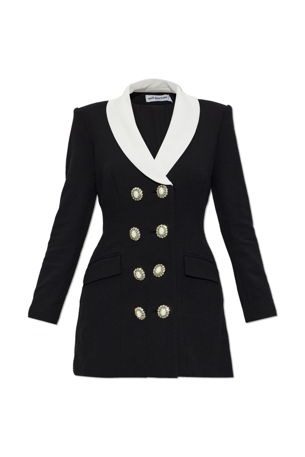 Wool dress with decorative buttons od Self-Portrait