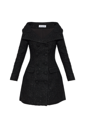 Tweed dress with metallic thread