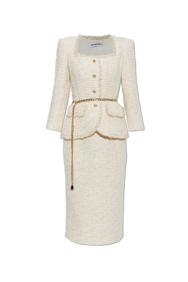 Boucle dress with chain od Self-Portrait