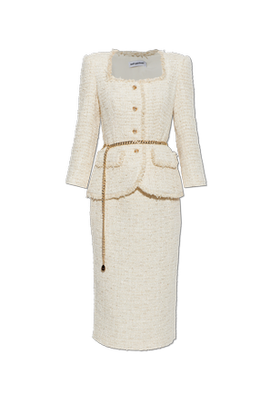 Boucle dress with chain